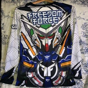 Gundam Freedom Force Jersey Style Shirt Sz Xl *Measurements In Description*